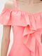 Платье А-силуэта кораллового цвета | 6010839 | фото 4