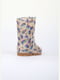 Сапоги резиновые бежевые с цветочным принтом | 6020187 | фото 4