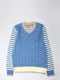 Пуловер голубой в полоску | 6020705