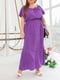 Платье А-силуэта фиолетовое в горох | 6022197