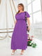 Платье А-силуэта фиолетовое в горох | 6022197 | фото 2