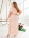 Сукня А-силуету персикового кольору з принтом | 6022202 | фото 4
