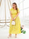 Сукня А-силуету жовта з принтом | 6022203 | фото 3