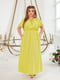 Сукня А-силуету жовта з принтом | 6022204 | фото 2