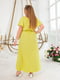 Сукня А-силуету жовта з принтом | 6022204 | фото 4
