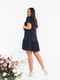Сукня А-силуету темно-синя з принтом | 6022207 | фото 4