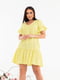 Платье А-силуэта желтое с цветочным принтом | 6022208 | фото 2