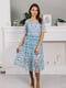 Сукня А-силуету блакитне з вишивкою | 6023369 | фото 2