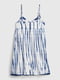 Платье бело-синее с принтом | 6028045 | фото 3