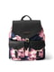 Рюкзак чорно-синій із квітковим принтом | 6028302