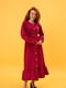 Платье А-силуэта малинового цвета с вышивкой | 5903943 | фото 2