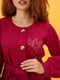 Платье А-силуэта малинового цвета с вышивкой | 5903943 | фото 4