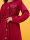 Платье А-силуэта малинового цвета с вышивкой | 5903943 | фото 5