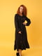 Платье черное А-силуэта с вышивкой | 5903944 | фото 7