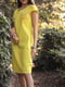 Сукня-футболка жовта з вишивкою «Метелики» | 6030784