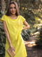 Платье-футболка желтая с вышивкой «Бабочки» | 6030784 | фото 5