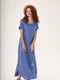 Сукня А-силуету світло-синя з вишивкою | 6030788 | фото 8