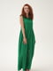 Платье А-силуэта зеленое с вышивкой | 6030790 | фото 3