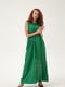 Платье А-силуэта зеленое с вышивкой | 6030790 | фото 4