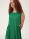 Платье А-силуэта зеленое с вышивкой | 6030790 | фото 8