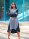 Сукня А-силуету чорна з візерунком та начосом | 6030794 | фото 6