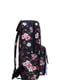 Рюкзак черный с цветочным принтом | 6034258 | фото 2