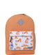Рюкзак оранжевый с принтом | 6034965