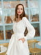Платье-халат белое льняное | 6033549 | фото 5