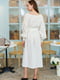Платье-халат белое льняное | 6033549 | фото 8