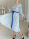 Платье А-силуэта белое с принтом | 6033557