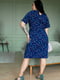 Платье-футляр синее с цветочным принтом | 6033564 | фото 2