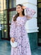 Платье А-силуэта розовое с принтом | 6033578 | фото 4