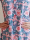 Платье А-силуэта серое в цветочный принт | 6033608 | фото 7