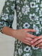 Платье А-силуэта зеленое с цветочным принтом | 6033610 | фото 6