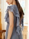Платье А-силуэта серо-голубое | 6033657 | фото 10