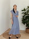 Платье А-силуэта серо-голубое | 6033657 | фото 5