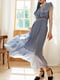 Платье А-силуэта серо-голубое | 6033657 | фото 7