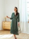 Платье А-силуэта зеленое в горох | 6033661 | фото 5