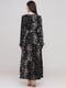 Платье А-силуэта черное с цветочным принтом | 6033684 | фото 2