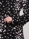 Платье А-силуэта черное с цветочным принтом | 6033684 | фото 4