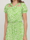 Платье А-силуэта зеленое в анималистический принт | 6033713 | фото 2