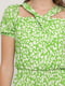 Платье А-силуэта зеленое в анималистический принт | 6033713 | фото 3