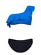 Роздільний купальник: синій бюстгальтер з баскою та чорні труси | 6041718 | фото 3