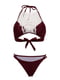 Раздельный бордовый купальник с кружевом: бюстгальтер и трусы | 6041730 | фото 3