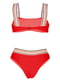 Раздельный красный купальник с полосками | 6041855 | фото 4
