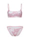 Роздільний рожевий купальник у білі кольори: топ та труси | 6041883 | фото 2