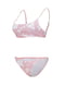 Роздільний рожевий купальник у білі кольори: топ та труси | 6041883 | фото 3