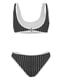 Раздельный черно-белый купальник в полоску: бюстгальтер и трусы | 6041910 | фото 4