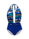 Суцільний синій купальник із відкритою спиною | 6041918 | фото 3