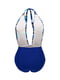 Слитный синий купальник с открытой спиной | 6041918 | фото 4